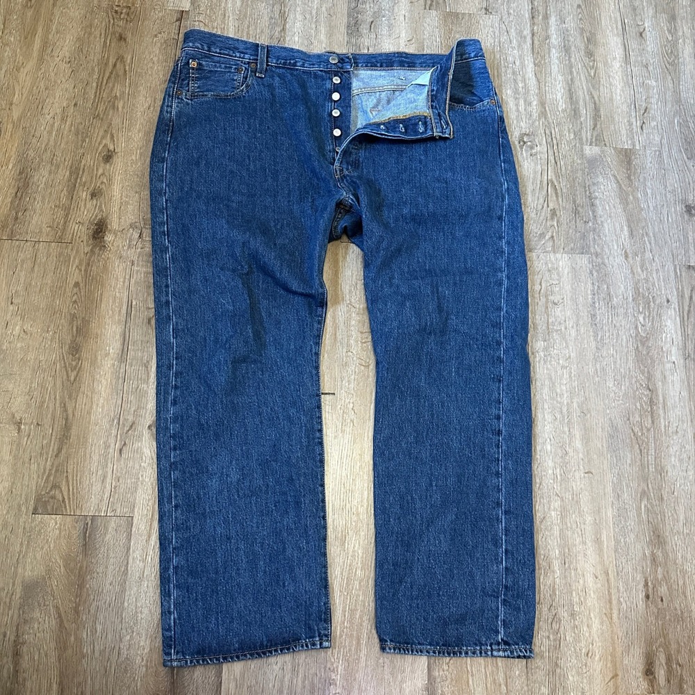 Levis 501 Original Fit Button Fly Blue Denim Jeans Mens 42x30 Medium Wash
